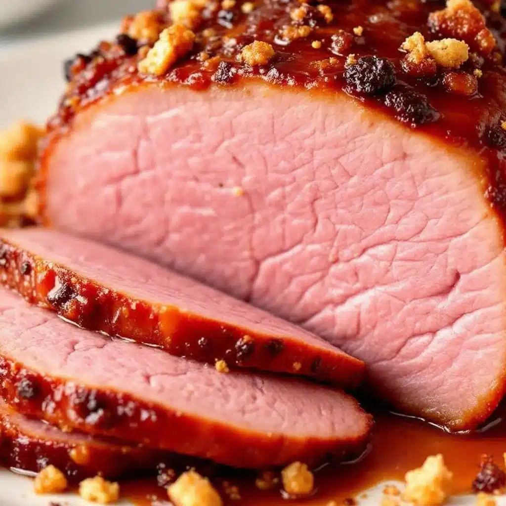 brown sugar bourbon glazed ham - featured image