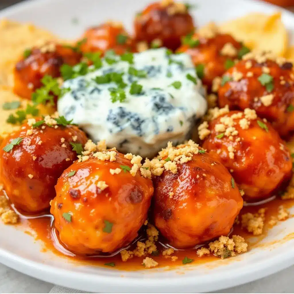 buffalo chicken meatballs - featured image