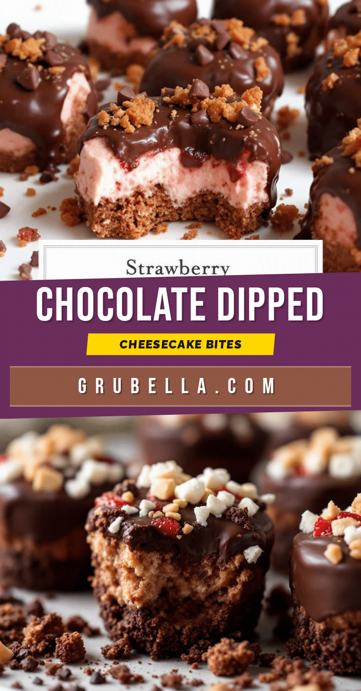 chocolate-dipped strawberry cheesecake bites recipe