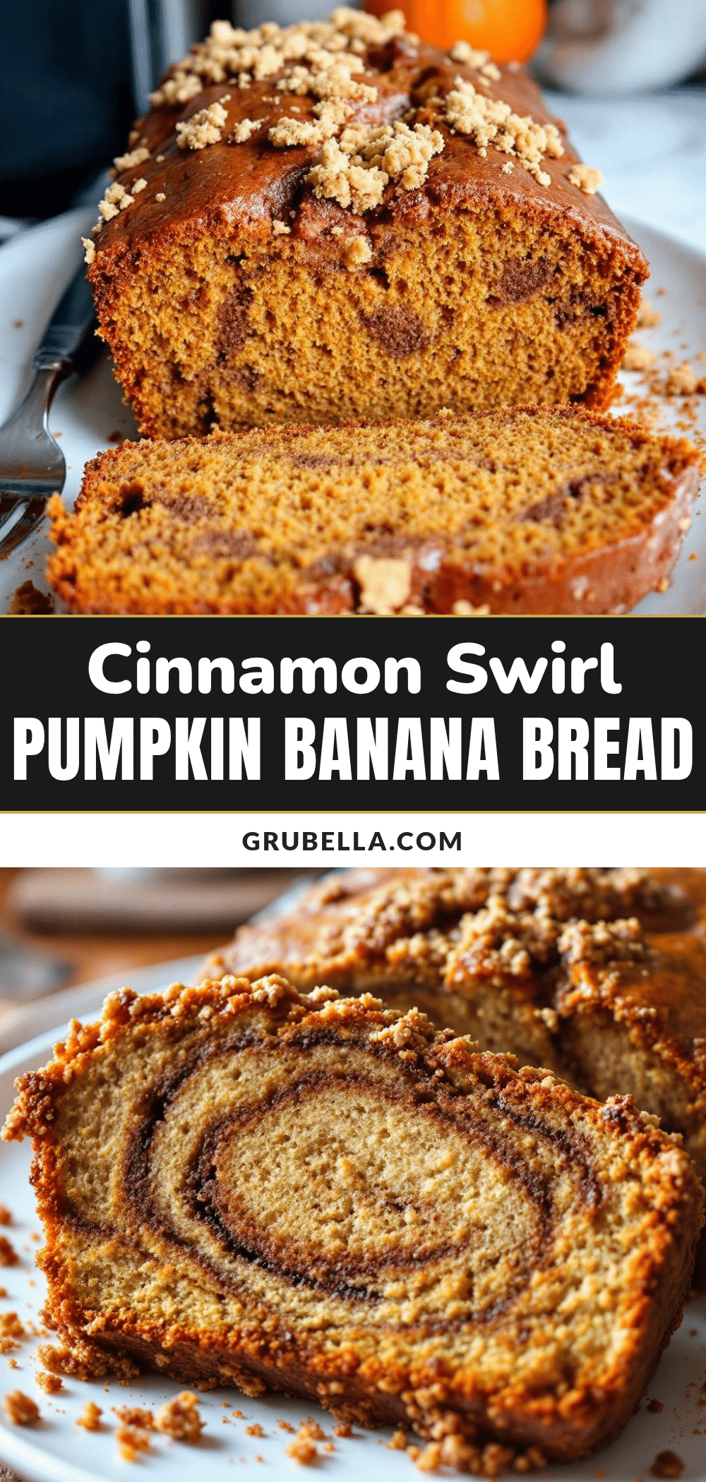 cinnamon swirl pumpkin banana bread recipe