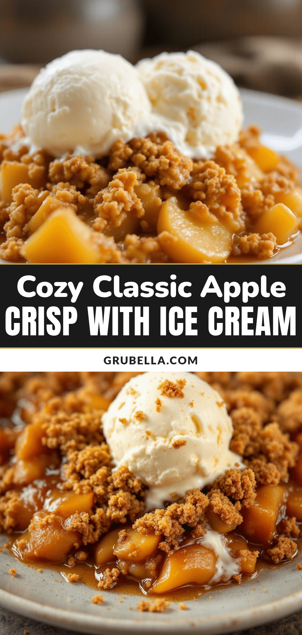 classic apple crisp with vanilla ice cream recipe