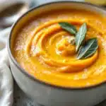 cozy creamy butternut squash soup with sage - featured image