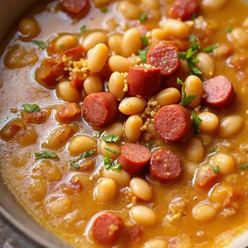 cozy slow cooker kielbasa and white bean soup preparation steps