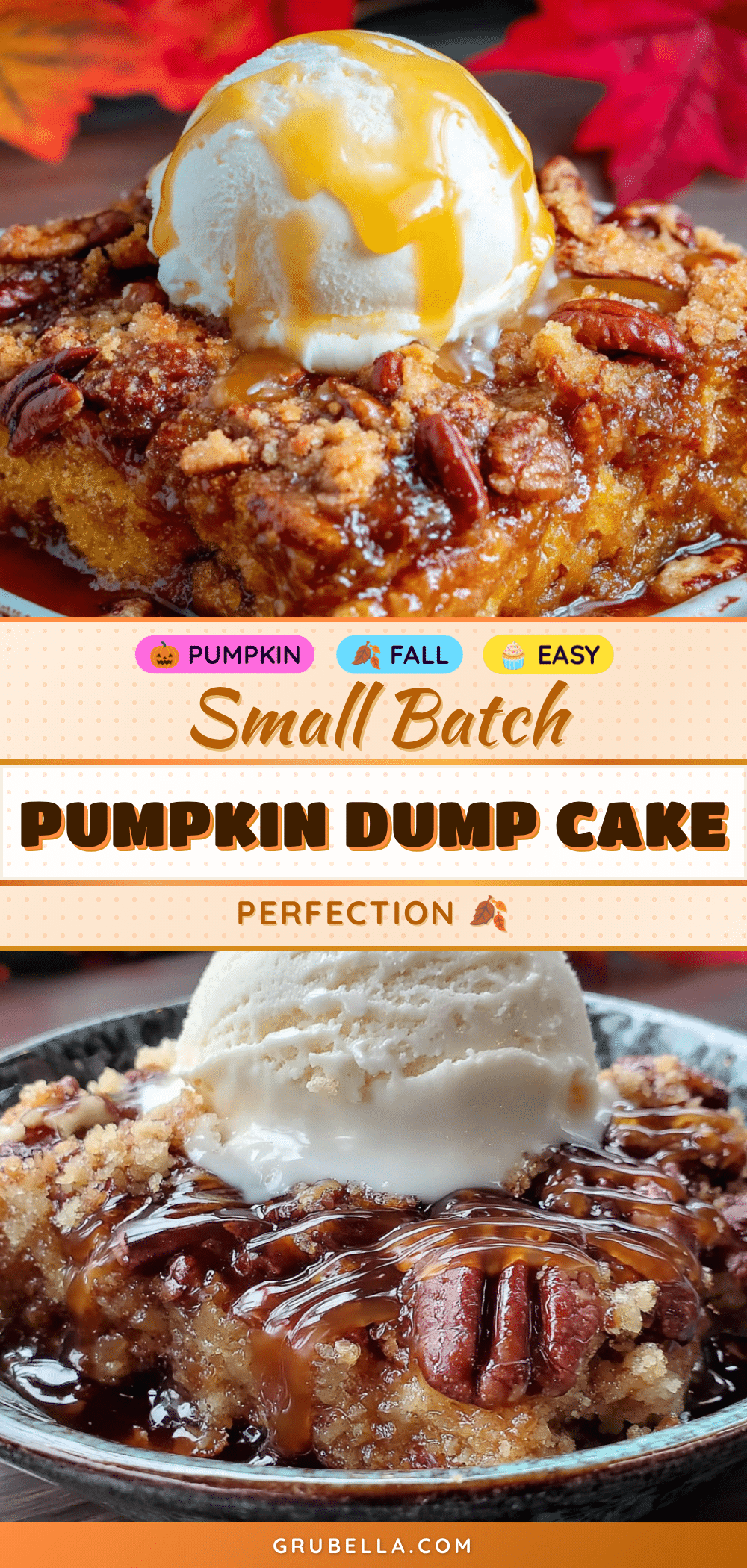 cozy small-batch pumpkin dump cake recipe