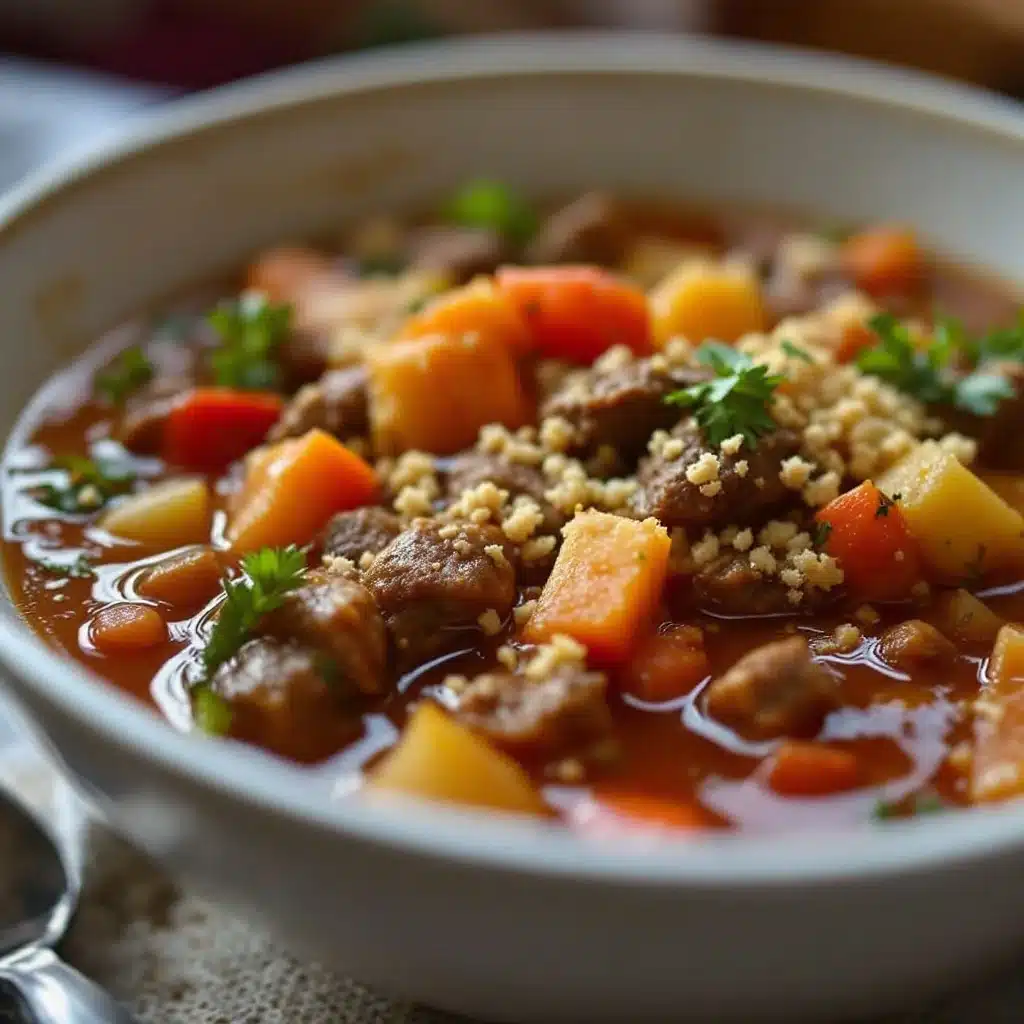cozy weeknight beef and vegetable soup - featured image