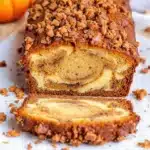 cream cheese swirl pumpkin banana bread - featured image