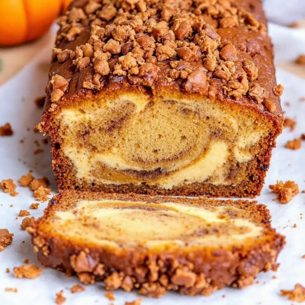 cream cheese swirl pumpkin banana bread - featured image