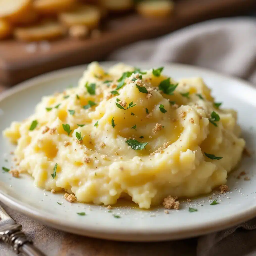 creamy brown butter sage mashed potatoes - featured image