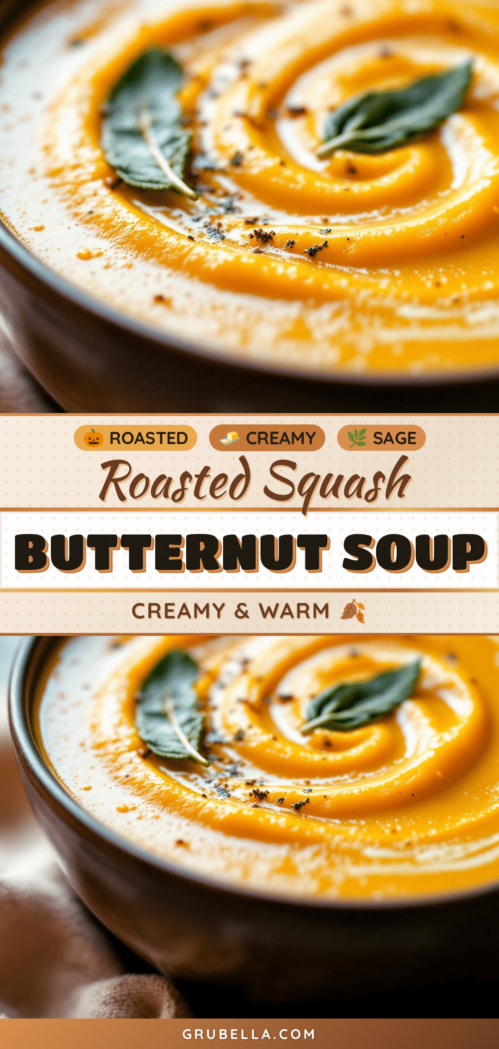 creamy butternut squash soup with crispy sage recipe