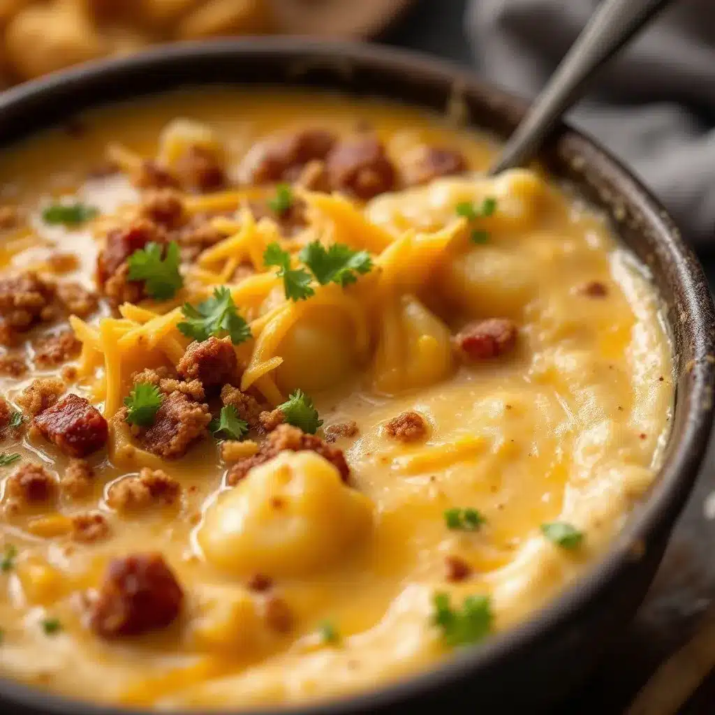 creamy cheeseburger potato soup preparation steps