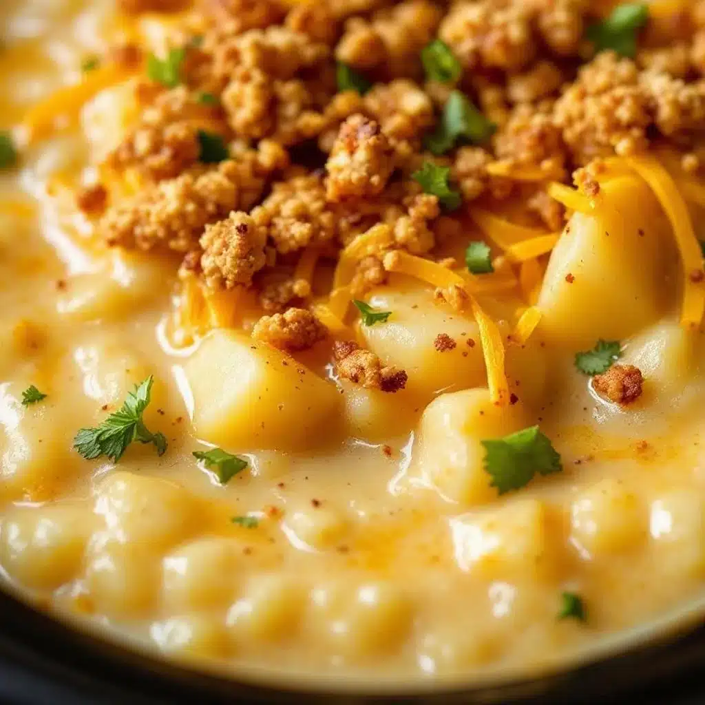 creamy crockpot loaded baked potato soup - featured image