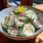 creamy dill cucumber salad - featured image