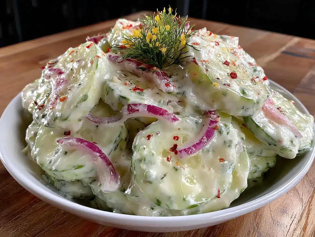 creamy dill cucumber salad preparation steps