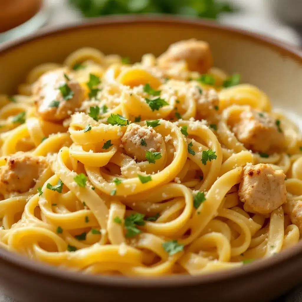 creamy garlic butter chicken pasta one pot preparation steps