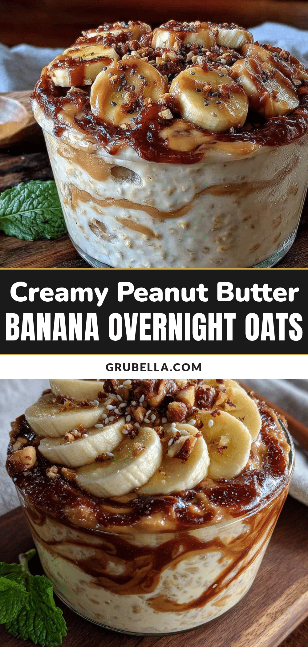 creamy peanut butter banana overnight oats recipe