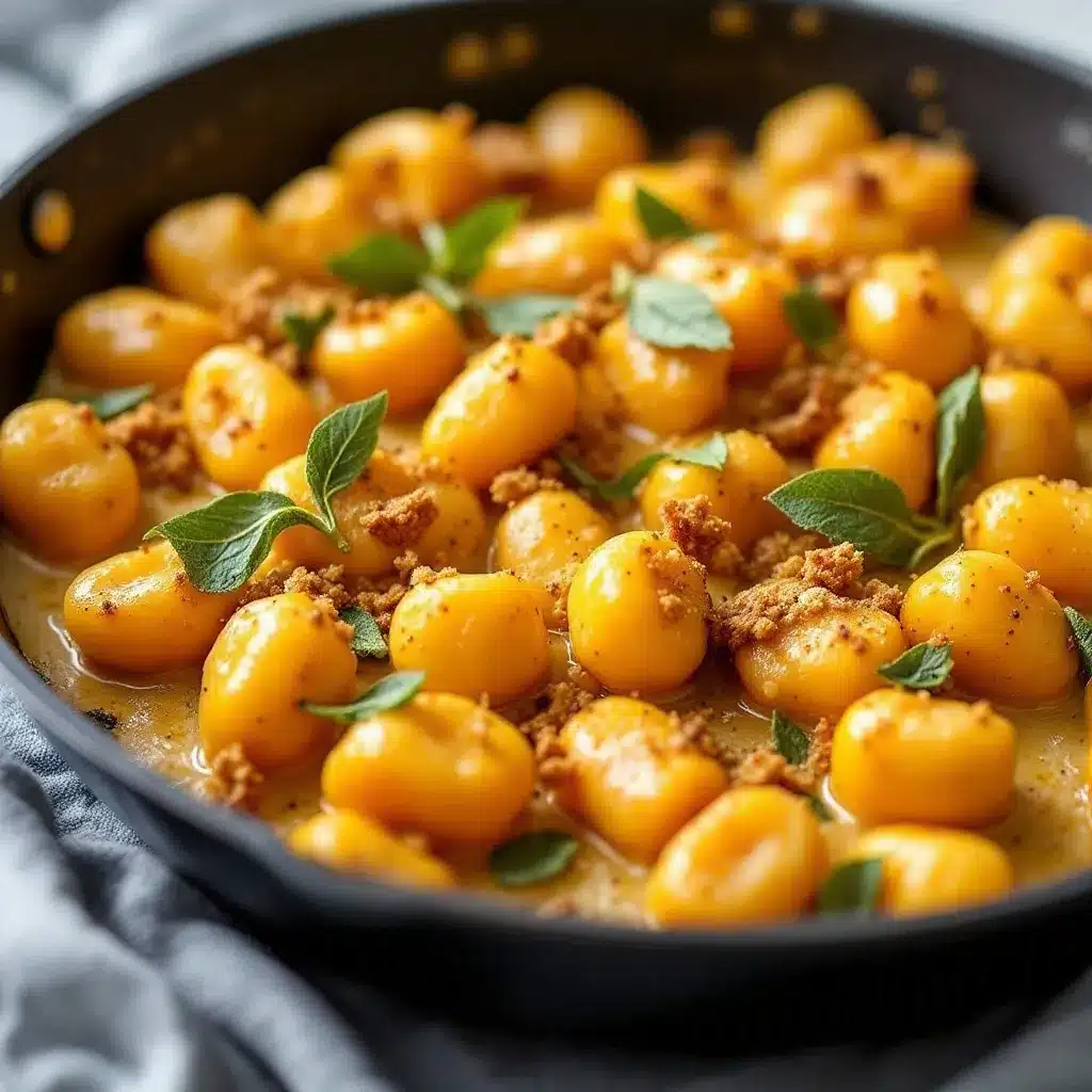 creamy pumpkin sage gnocchi skillet preparation steps