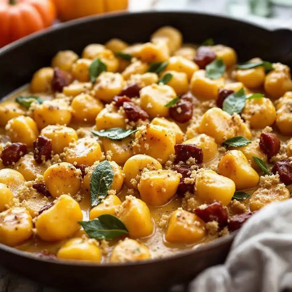 creamy pumpkin sage gnocchi skillet - featured image