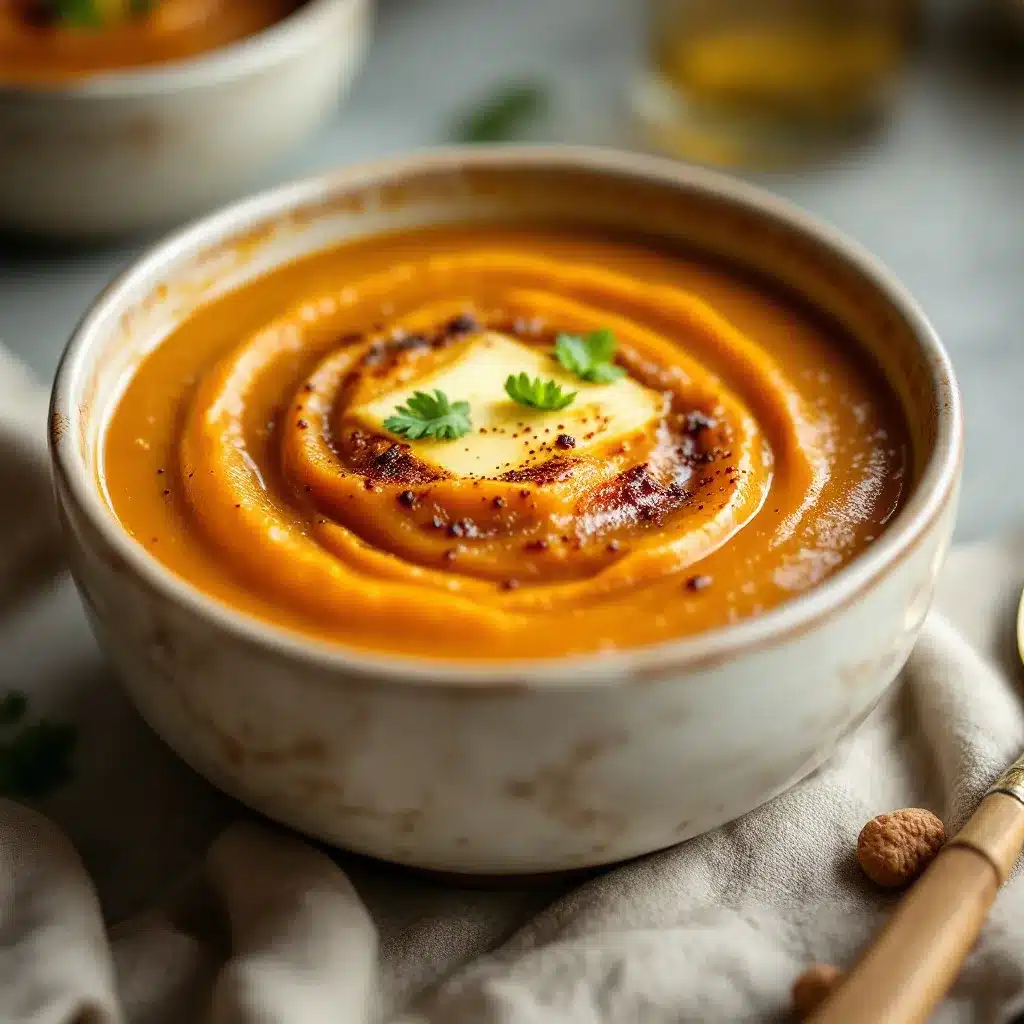 creamy roasted acorn squash soup with brown butter preparation steps