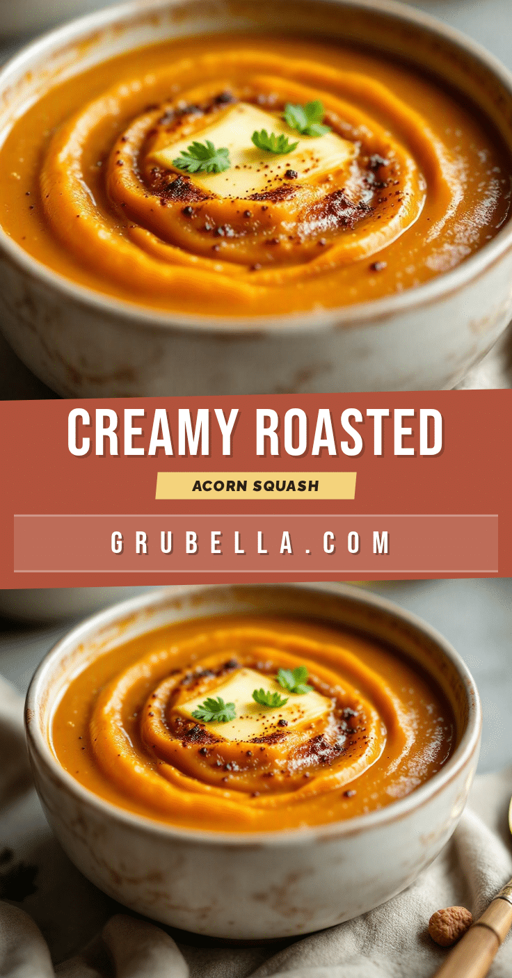 creamy roasted acorn squash soup with brown butter recipe