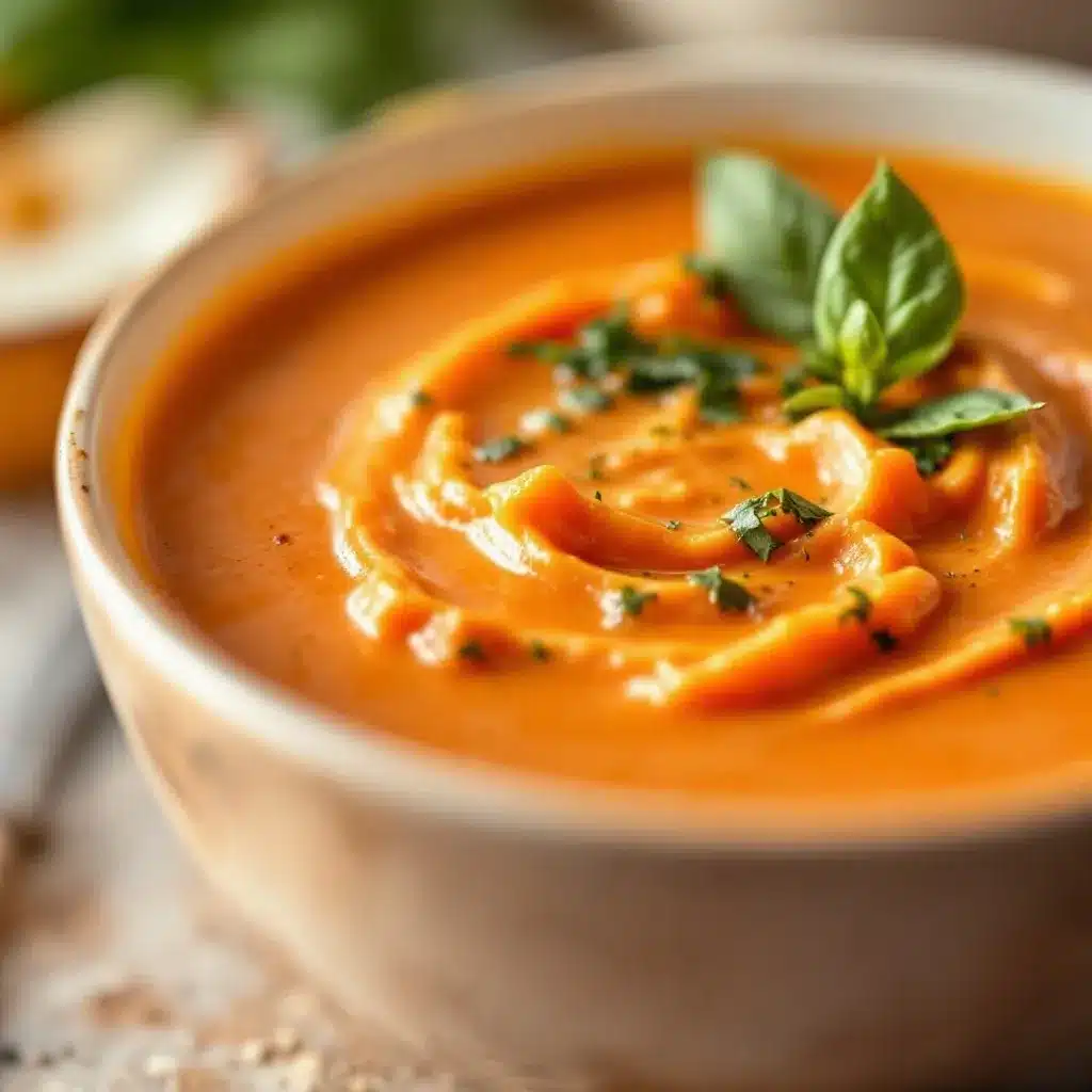 creamy roasted tomato basil soup preparation steps