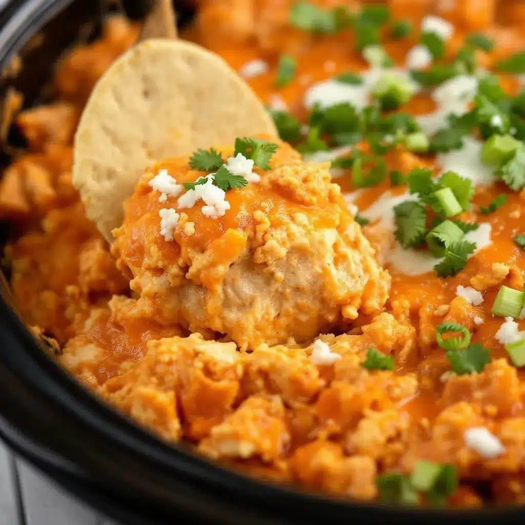 creamy slow cooker buffalo chicken dip with ranch preparation steps