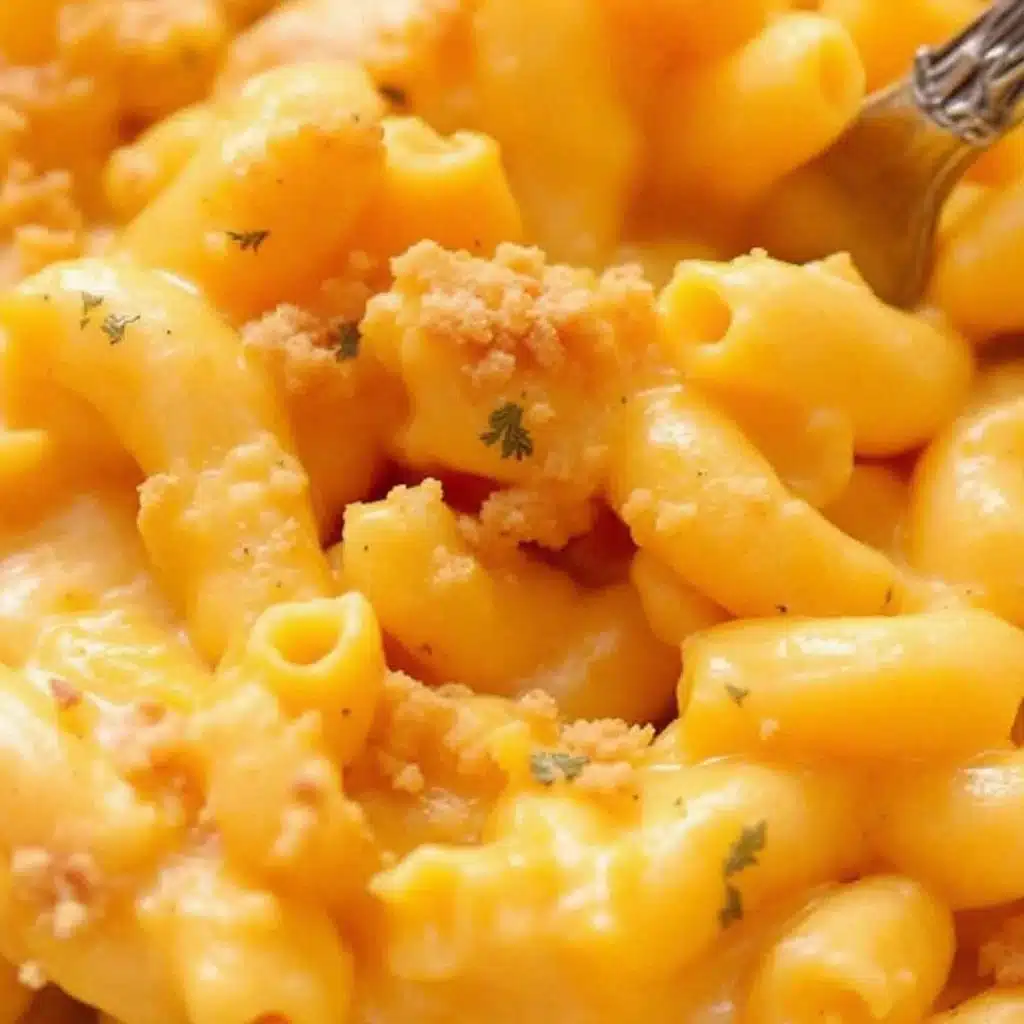 creamy slow cooker butternut squash mac and cheese - featured image