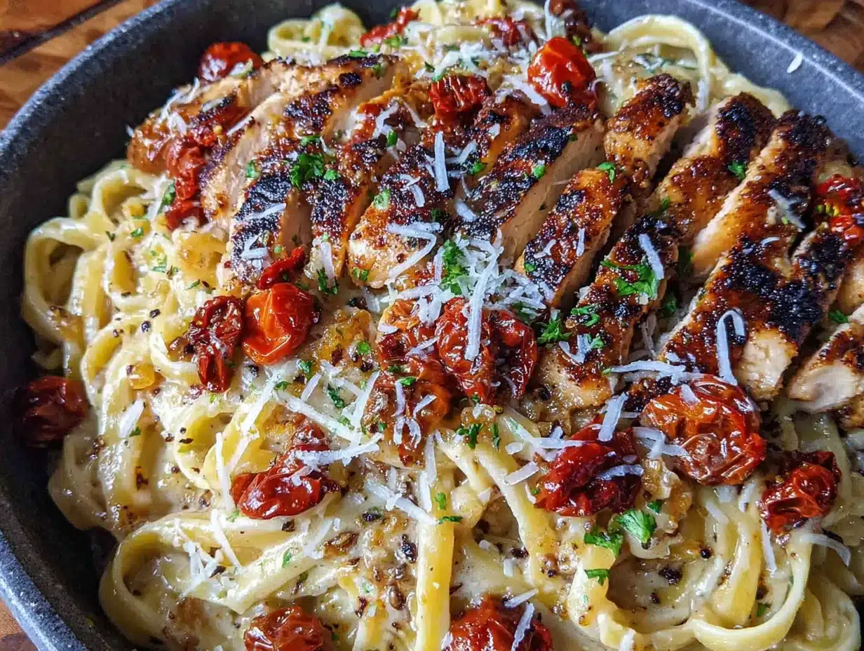creamy tuscan chicken pasta one pot preparation steps