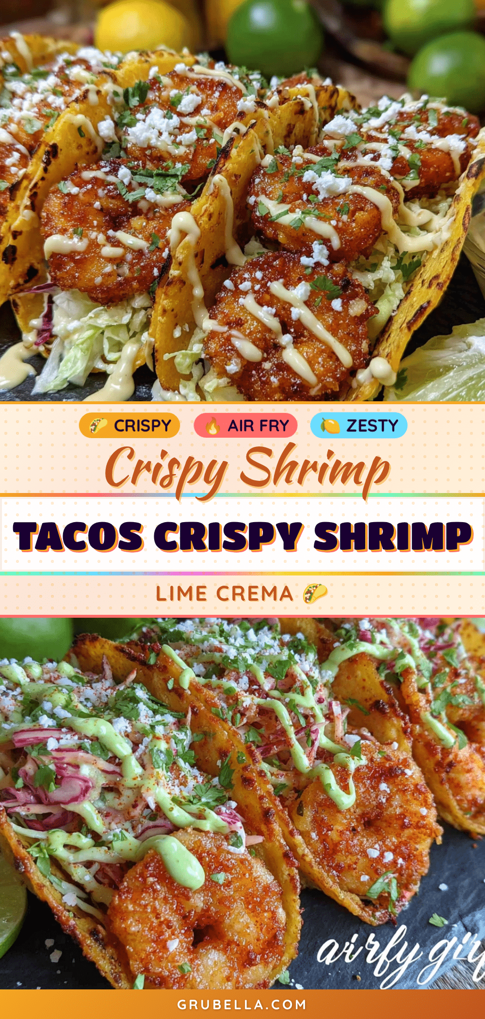 crispy air fryer shrimp tacos with zesty lime crema recipe