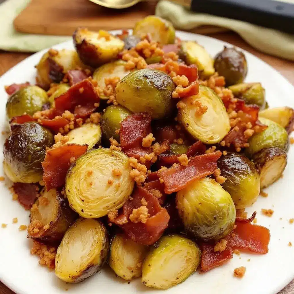 Crispy Maple Bacon Brussels Sprouts preparation steps