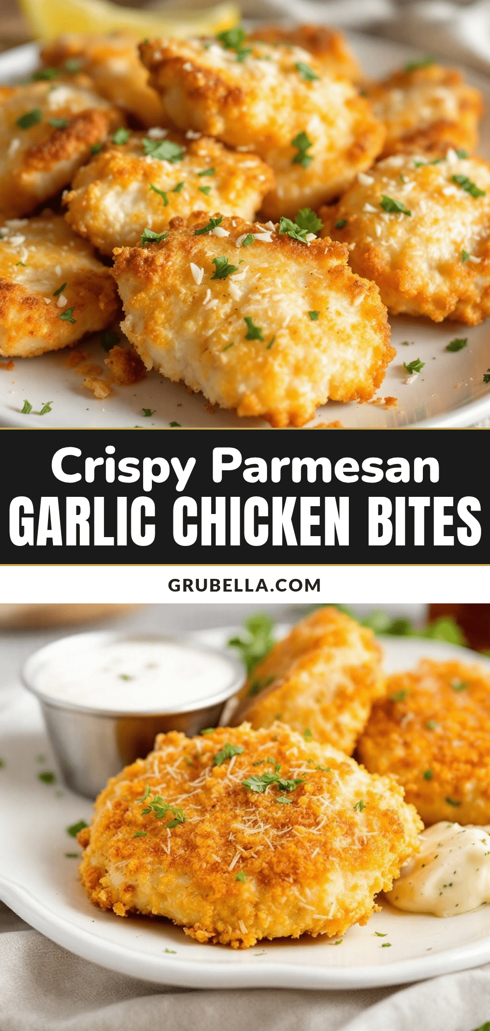 crispy parmesan garlic chicken bites recipe