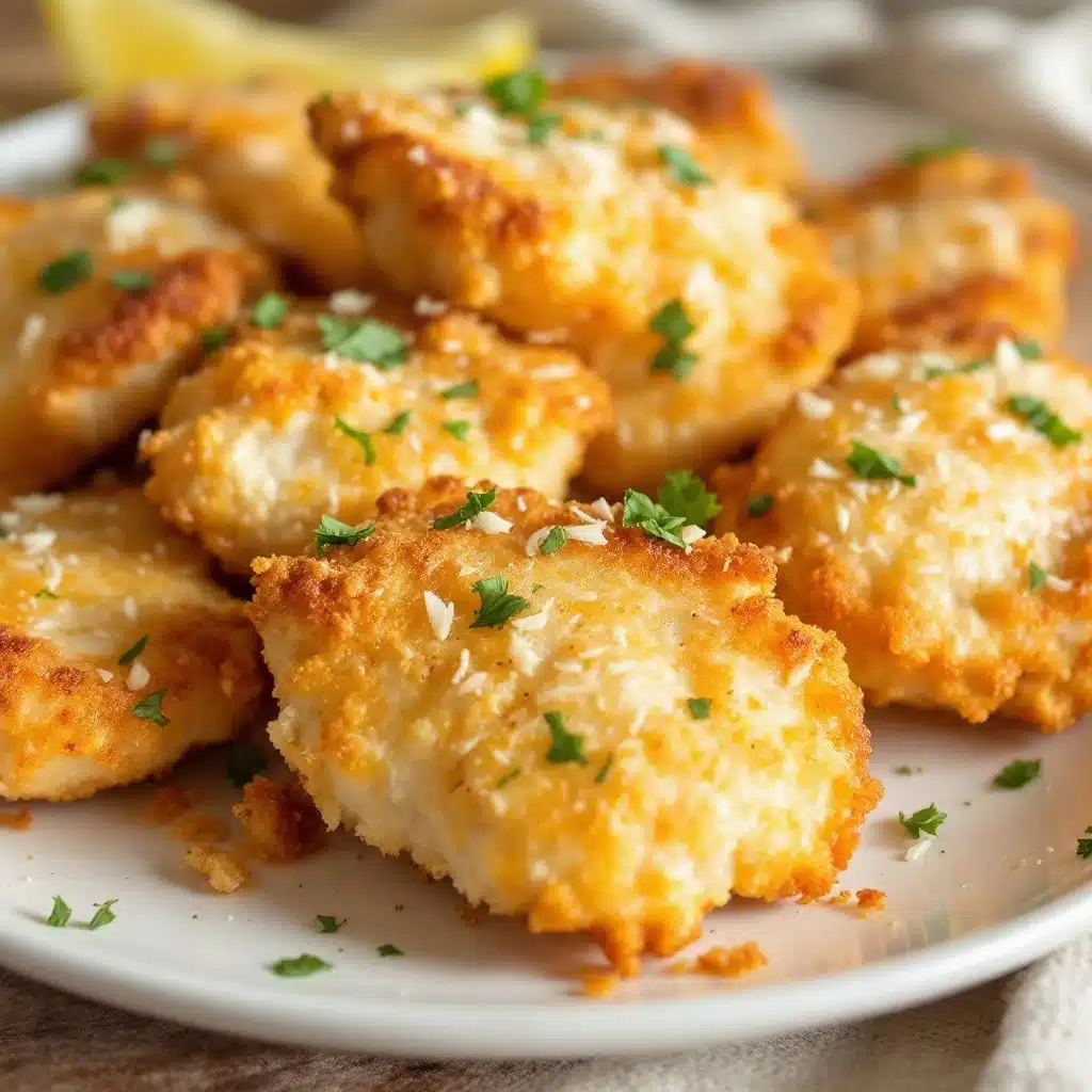 crispy parmesan garlic chicken bites - featured image