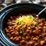 crockpot beef chili for a crowd - featured image