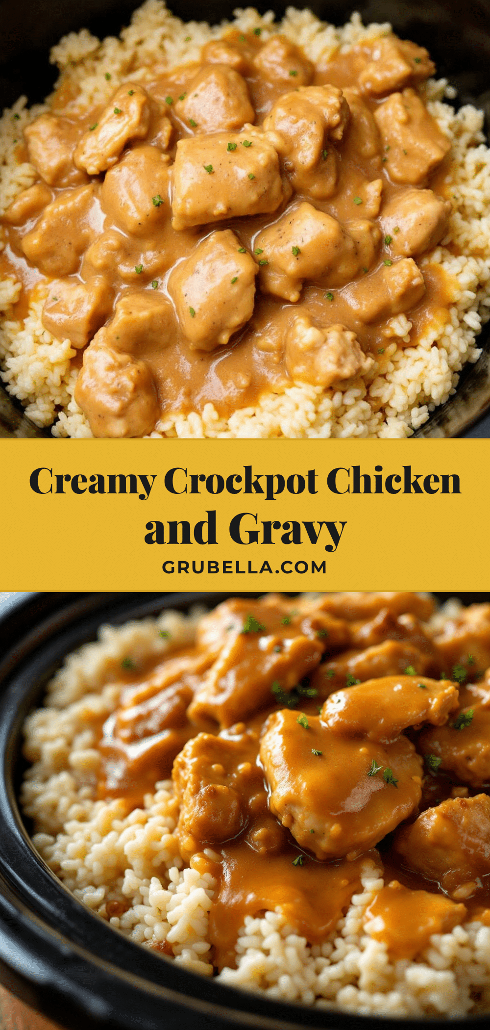 crockpot chicken and gravy over rice recipe