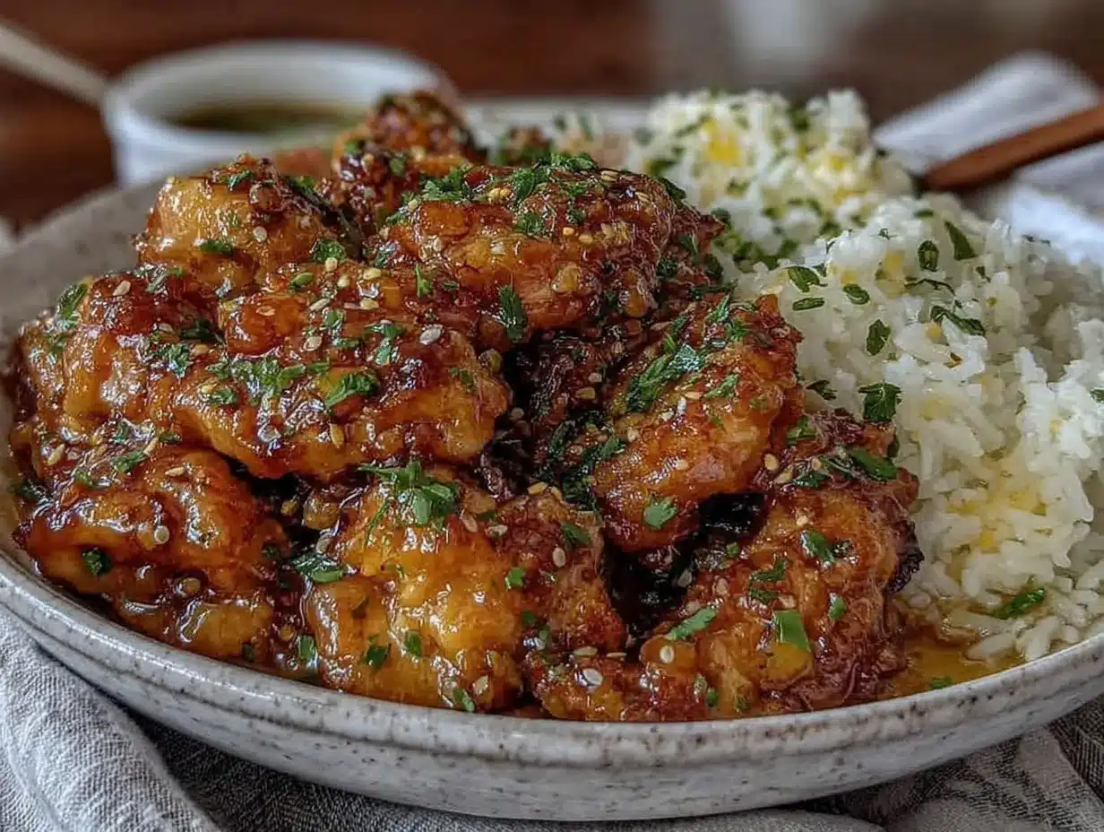 crockpot honey garlic chicken and rice preparation steps