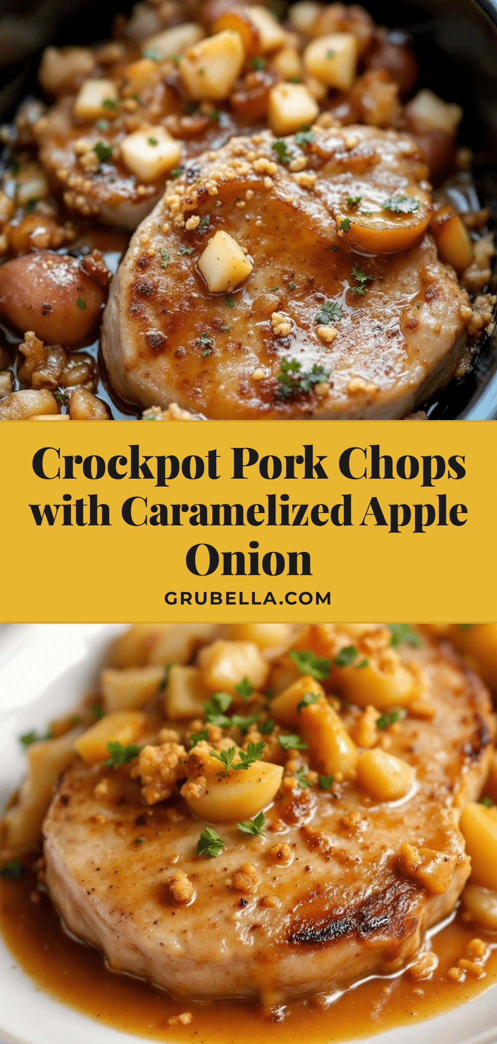 crockpot pork chops with apple and onion recipe