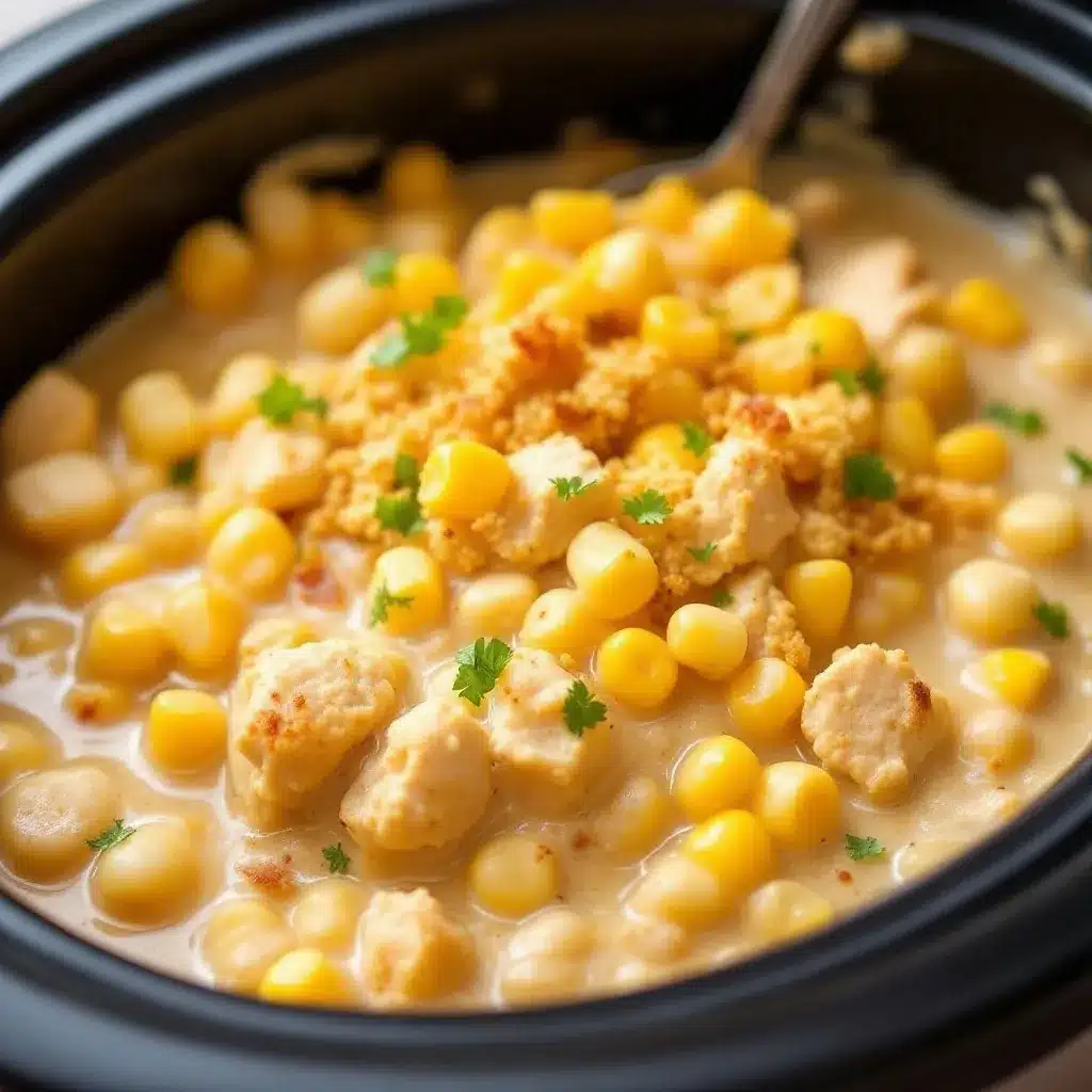 crockpot white chicken chili with corn preparation steps