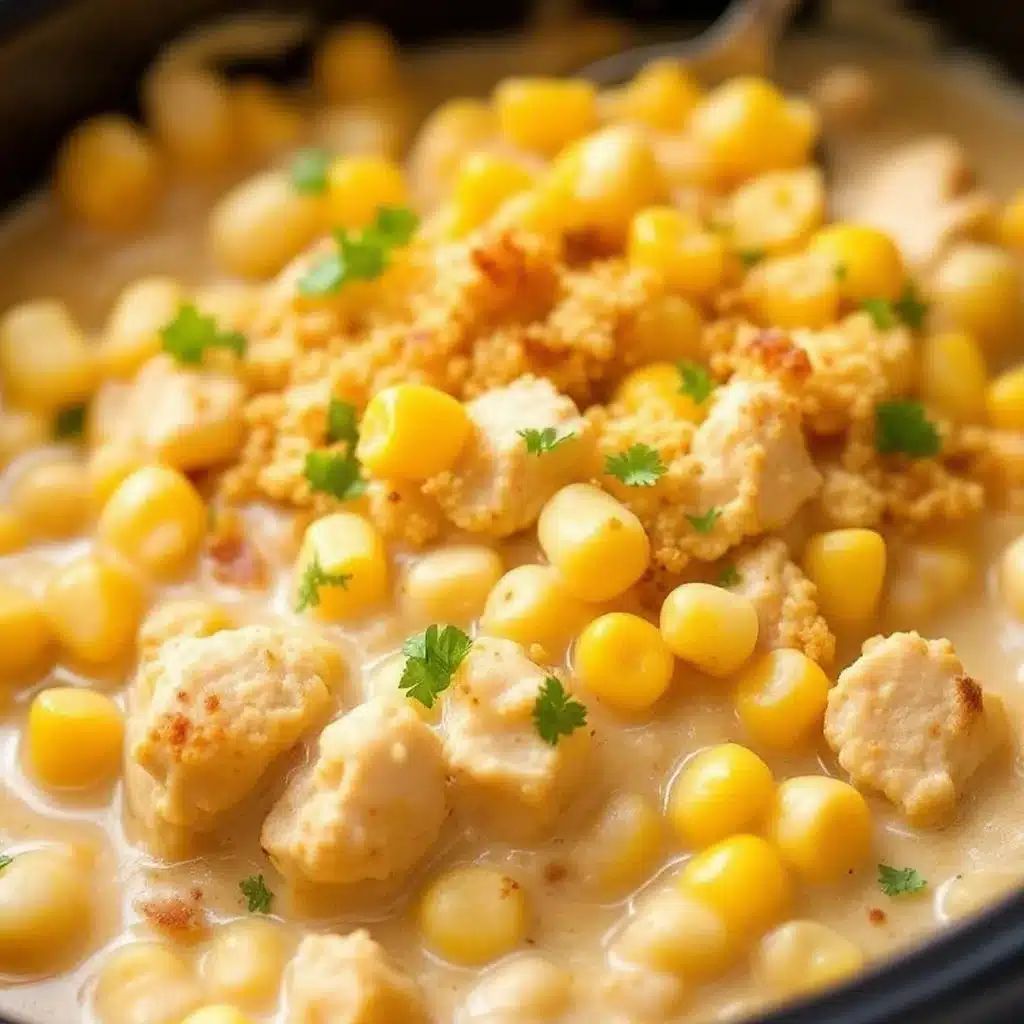 crockpot white chicken chili with corn - featured image
