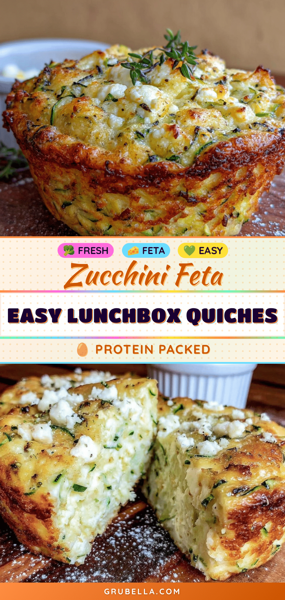 crustless zucchini and feta mini quiches recipe