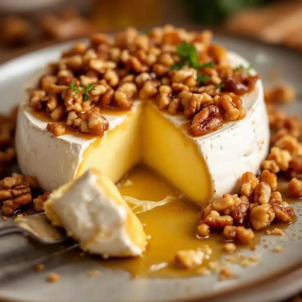 easy baked brie with honey and walnuts preparation steps