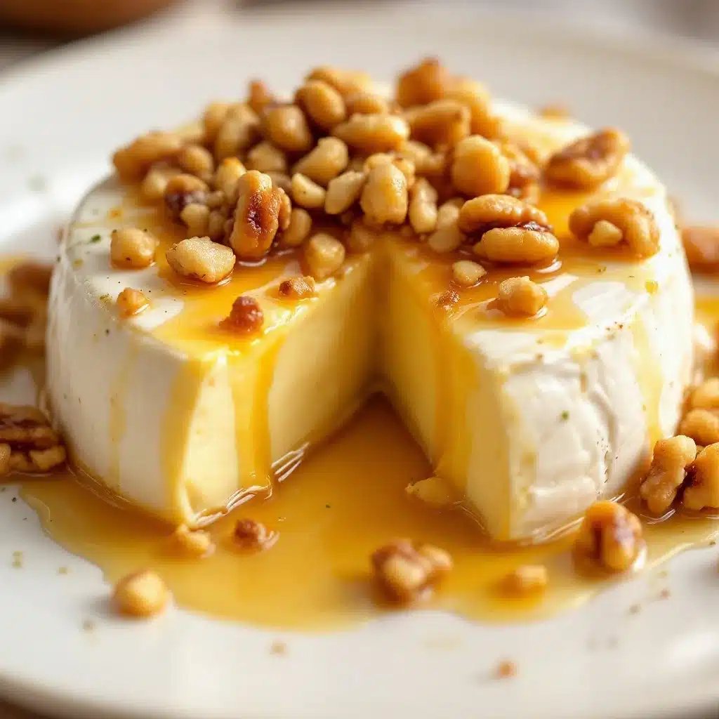 easy baked brie with honey and walnuts - featured image