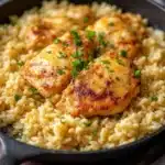 Easy Garlic Parmesan Chicken and Rice Skillet - featured image