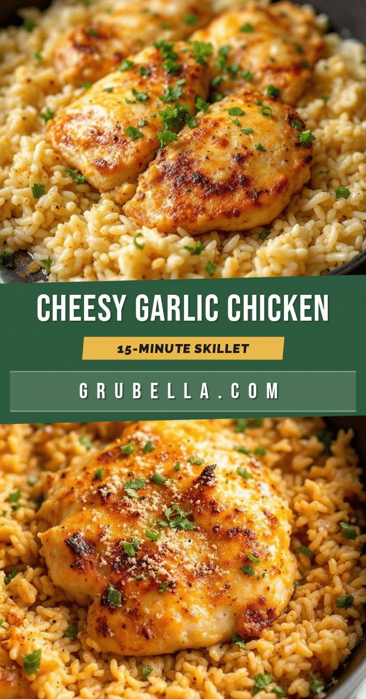Easy Garlic Parmesan Chicken and Rice Skillet recipe