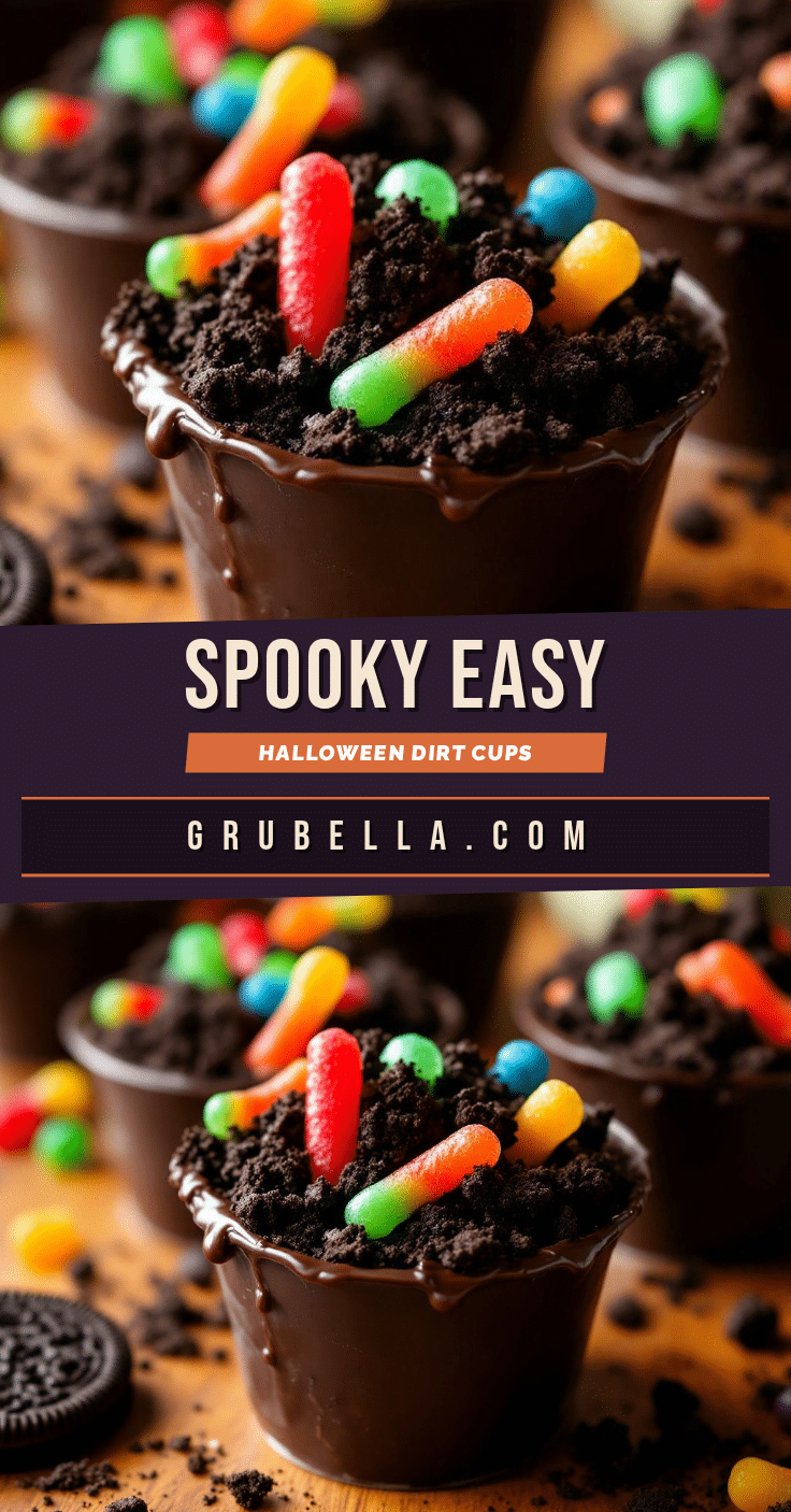 Easy Halloween Dirt Cups recipe