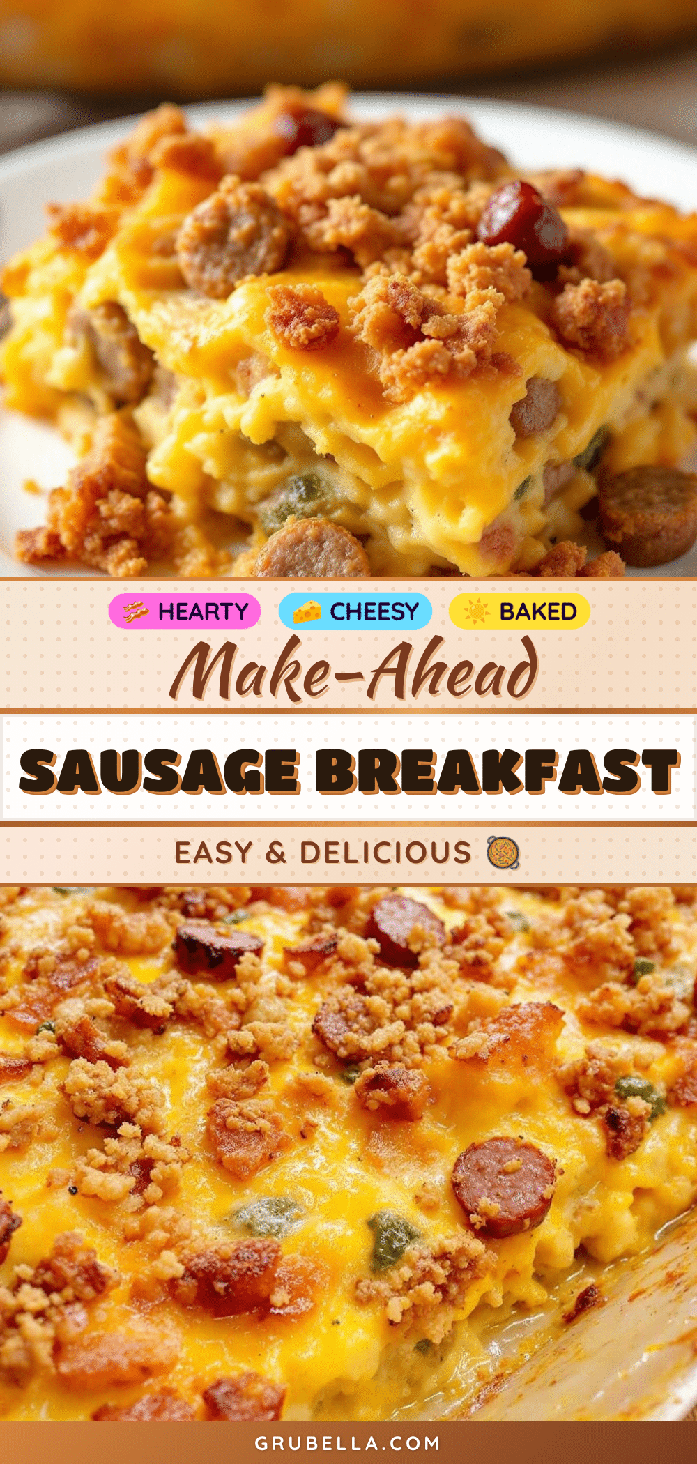 easy make-ahead breakfast casserole with sausage and hash browns recipe