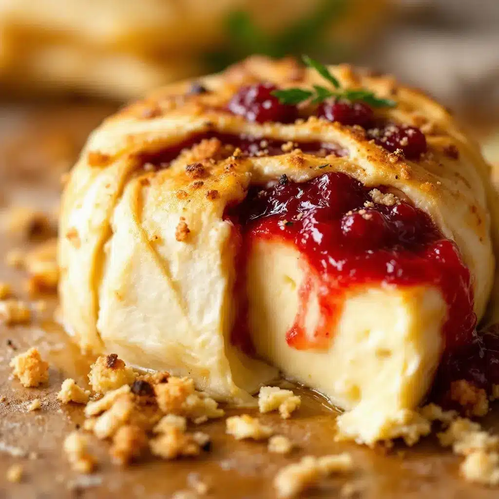easy mummy wrapped baked brie with raspberry jam preparation steps