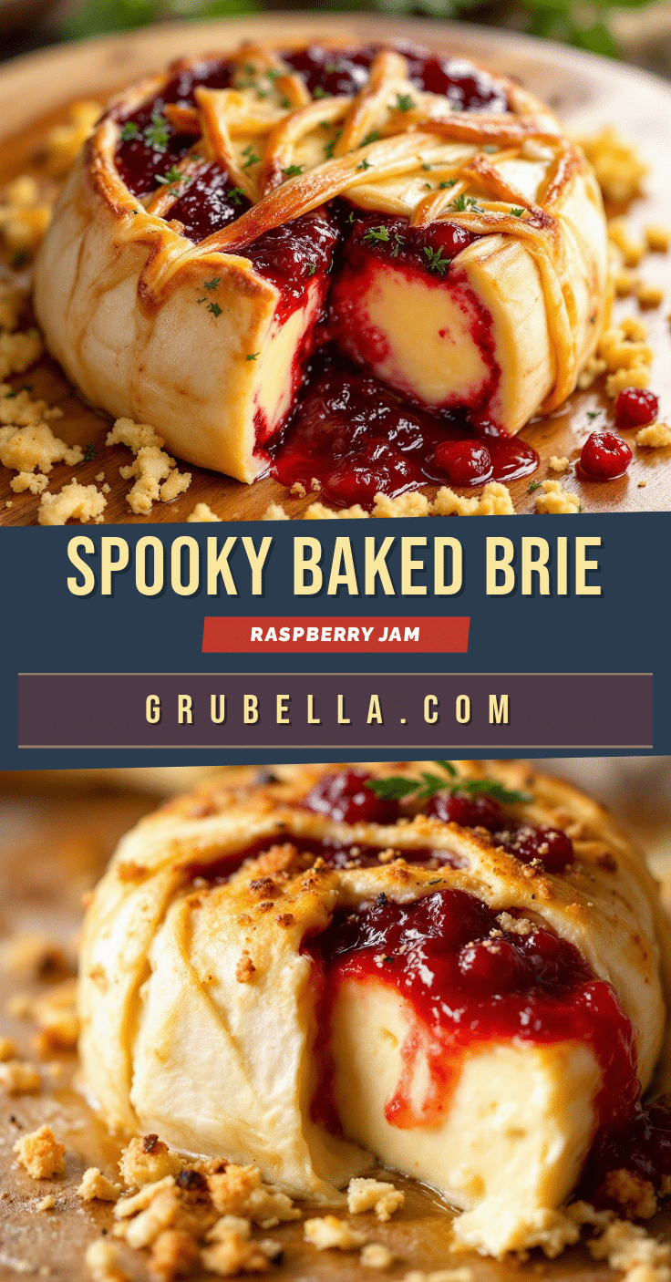 easy mummy wrapped baked brie with raspberry jam recipe