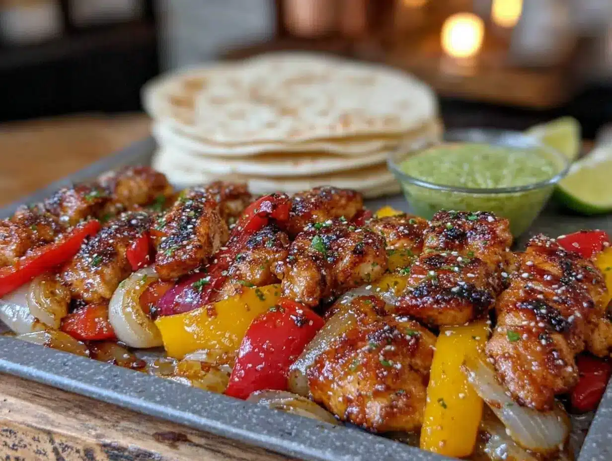 easy sheet pan chicken fajitas preparation steps