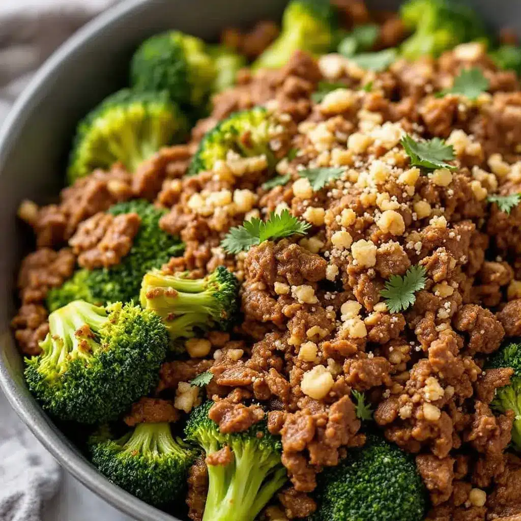 easy sheet pan ground beef and broccoli bowls preparation steps