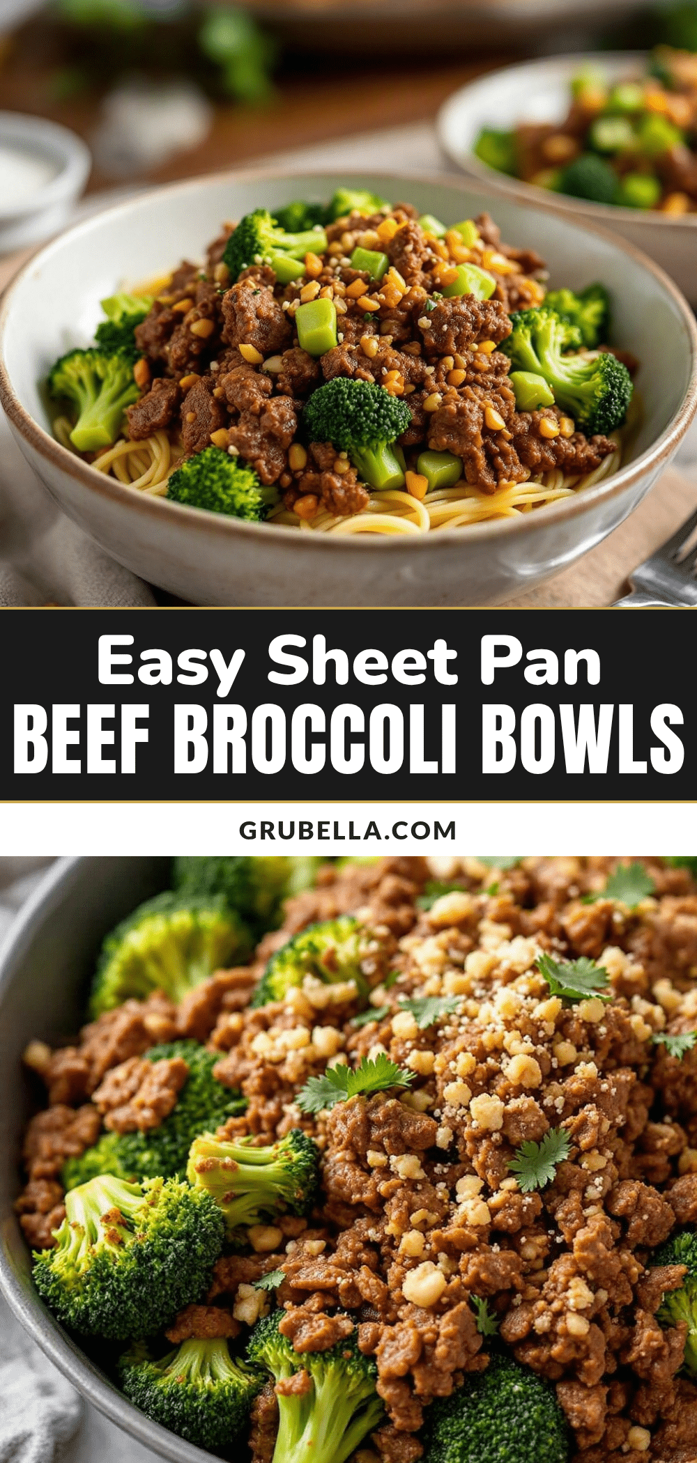 easy sheet pan ground beef and broccoli bowls recipe