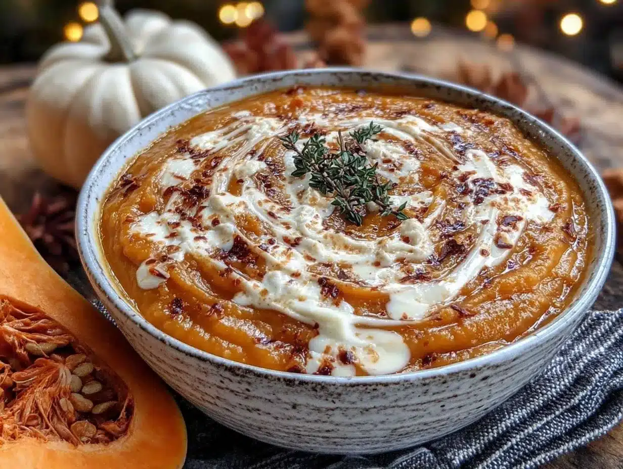 easy slow cooker butternut squash and apple soup preparation steps